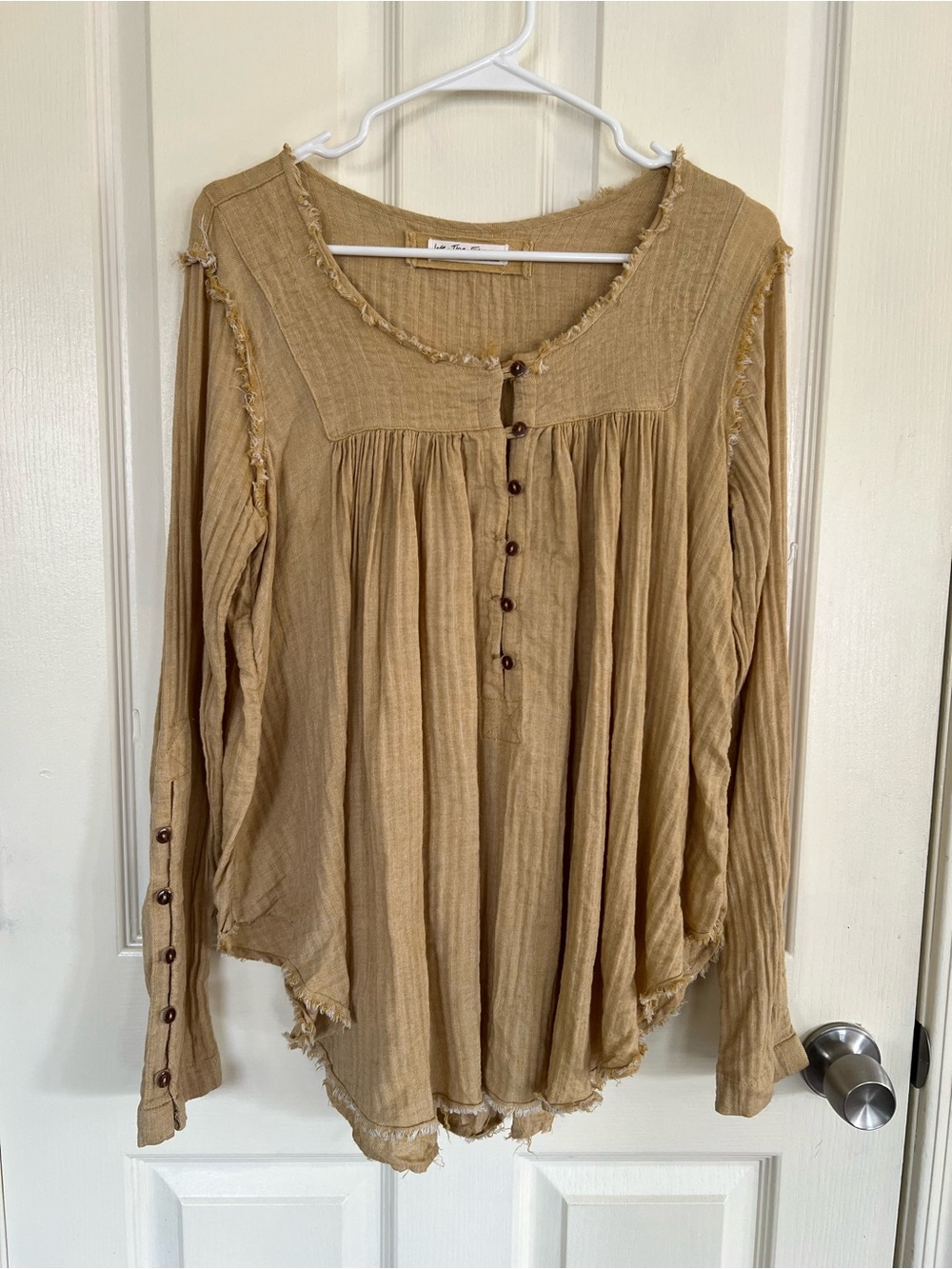 We The Free Tan Cotton Boho Tunic Top Size S